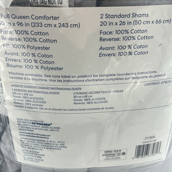 SIMPLY ESSENTIAL 3 Garment Washed Comforter Set Full/Queen Microchip Grey - Picture 10 of 13